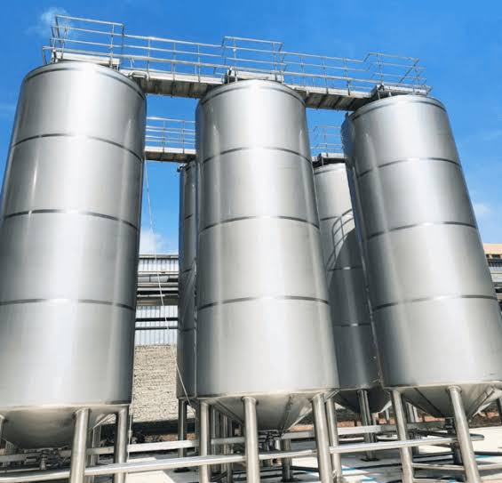 Milk Storage Tanks and Large Outdoor Silos